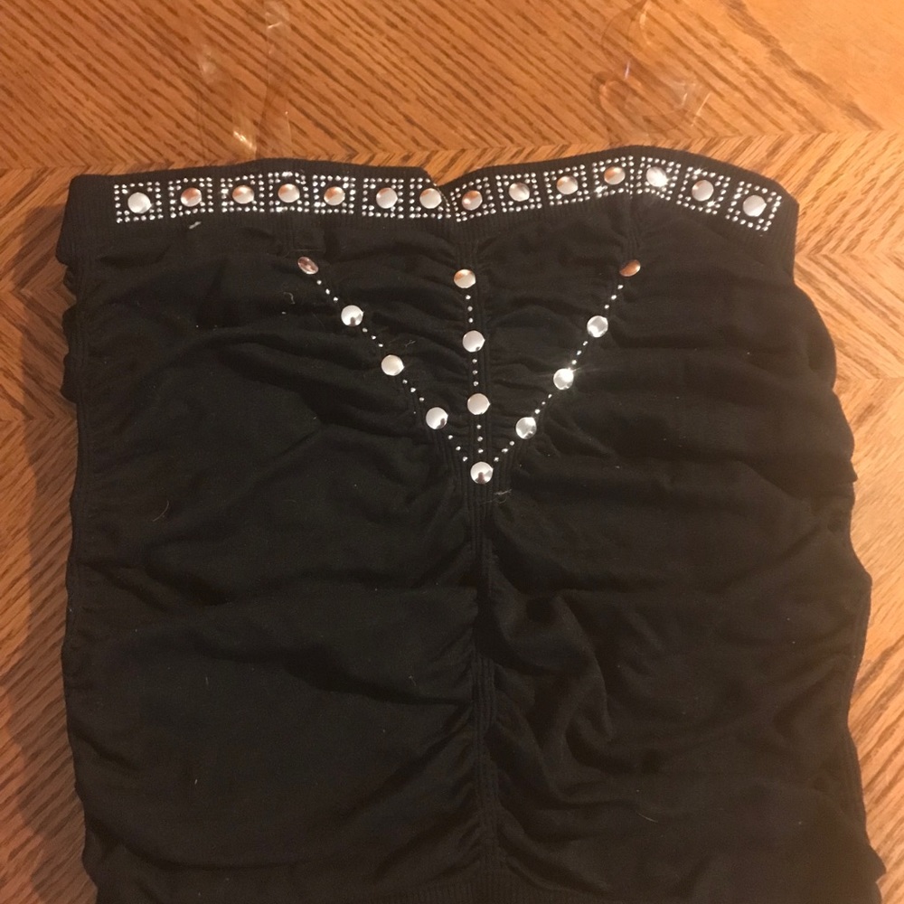 Black studded dress tube top